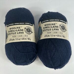 Loops & threads blue navy woolike fine yarn super fine discontinued